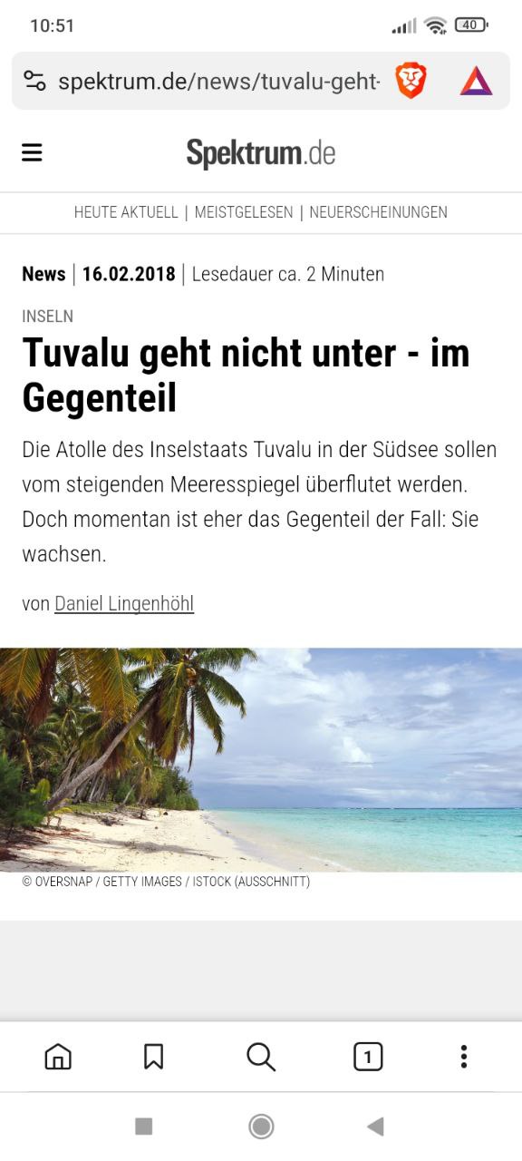 Tuvalu geht nicht  unter